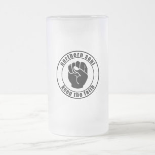 Northern Soul Patch Keep The Faith Frosted Glass Beer Mug