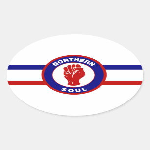 Northern Soul RWB Lines oval sticker