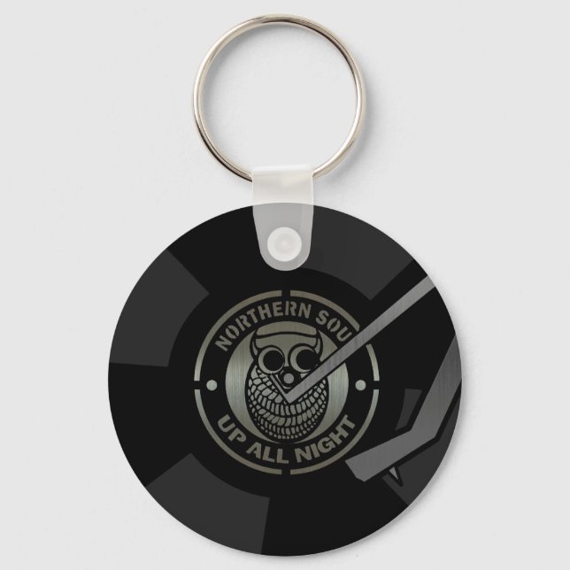 Northern Soul vinyl on turntable Key Ring (Front)