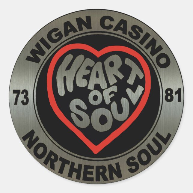Northern soul Wigan Casino Metalic stickers (Front)