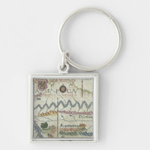 Northern South America, detail from world Key Ring