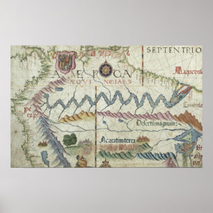 Northern South America, detail from world Poster