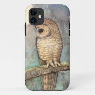 Northern Spotted Owl Fine Art Watercolor iPhone 11 Case