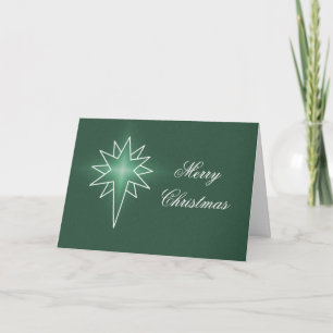Northern Star Christmas Card, Green Holiday Card