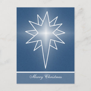 Northern Star Christmas Postcard, Royal Blue Holiday Postcard