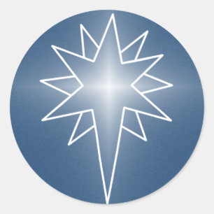 Northern Star Christmas Stickers, Royal Blue Classic Round Sticker
