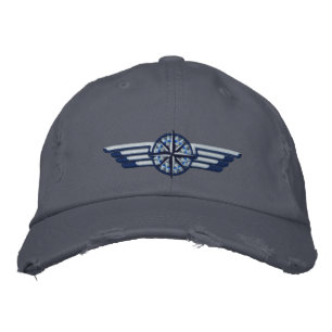 Northern Star Compass Pilot Wings Embroidered Hat