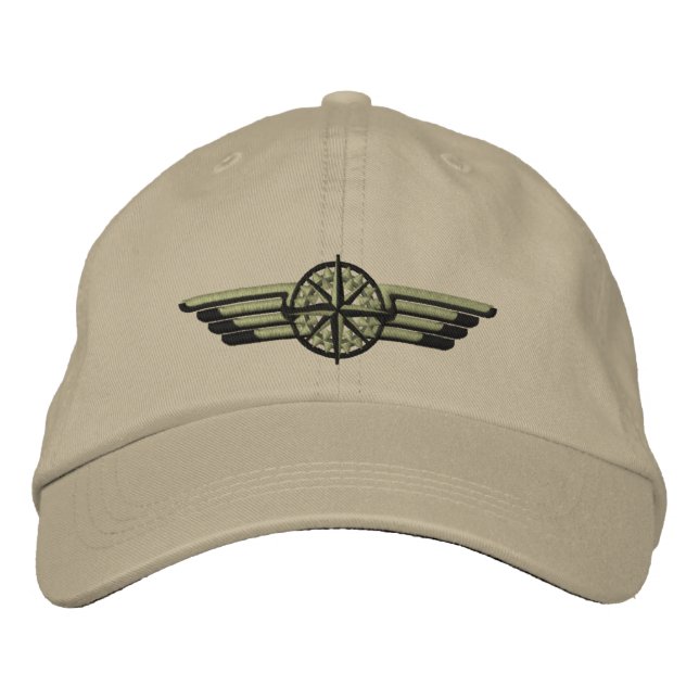 Northern Star Compass Pilot Wings Embroidered Hat (Front)
