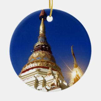 Northern Thai Buddhist Temple Pagoda Ceramic Tree Decoration