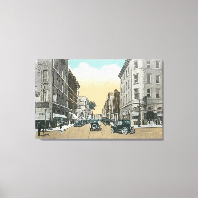 Northern View of Washington Street from Court Canvas Print (Front)