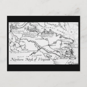 Northern Virginia Map Postcard