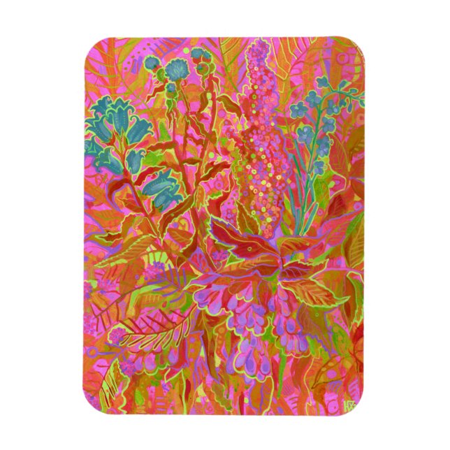 Northern Wildflowers Colourful Summer Floral Art  Magnet (Vertical)