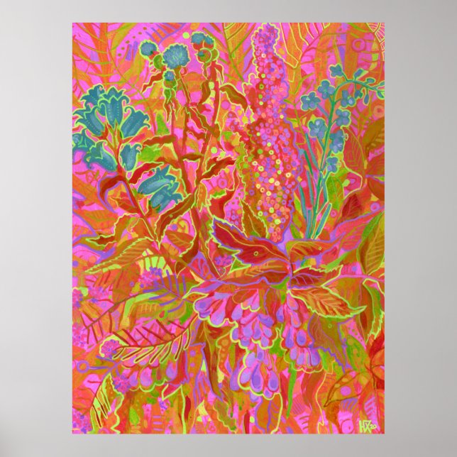 Northern Wildflowers Colourful Summer Floral Art  Poster (Front)