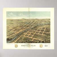Northfield Minnesota 1869 Antique Panoramic Map