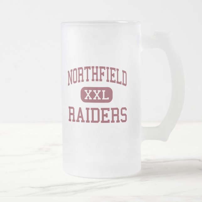 Northfield - Raiders - Middle - Northfield Frosted Glass Beer Mug (Right)