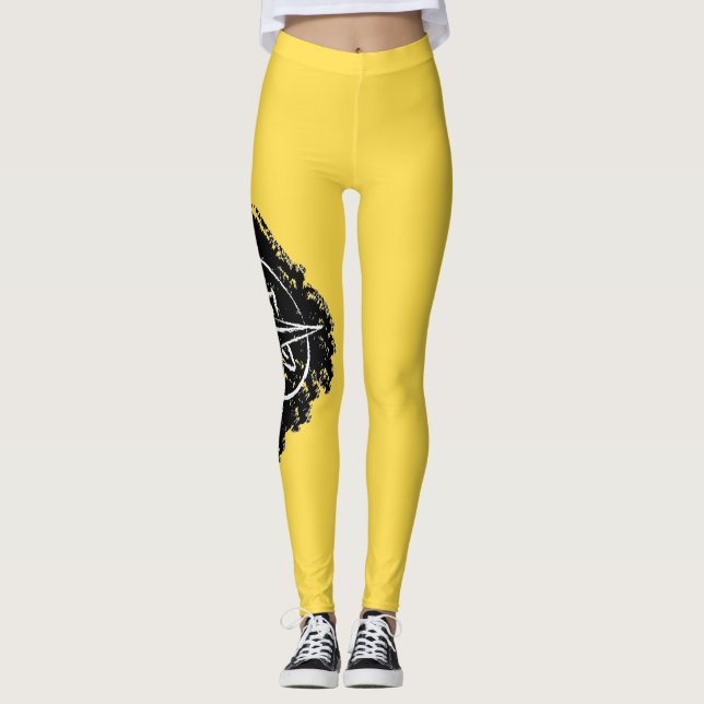 Northshield Text and Compass Rose Leggings (Front)