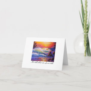 Northshore Oahu Sunset Original Painting Card