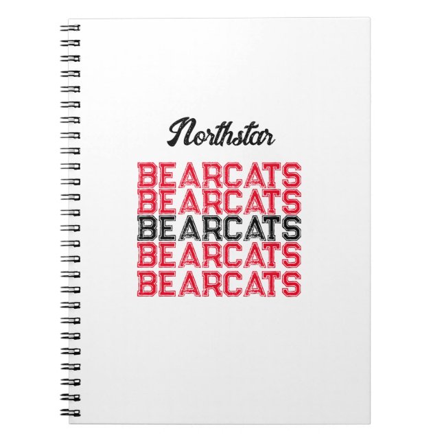 Northstar Bearcats Vintage distresses lettering Notebook (Front)