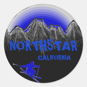 Northstar California blue theme skier stickers