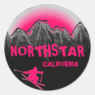 Northstar California pink theme skier stickers