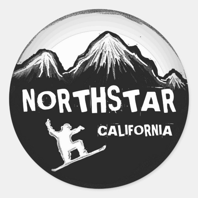 Northstar California white black snowboard sticker (Front)