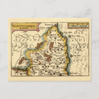 Northumberland County England Old Antiquarian Map
