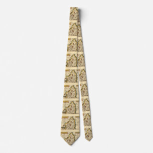Northumberland County England Old Antiquarian Map Tie