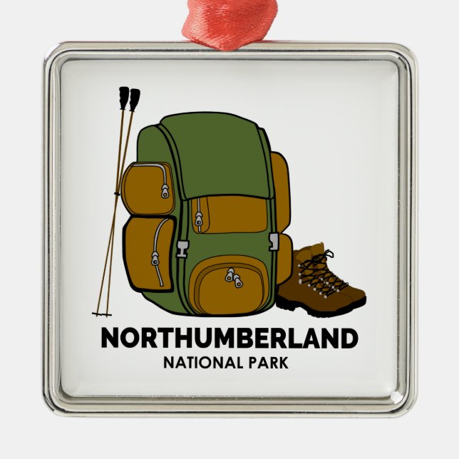 Northumberland National Park Backpack Metal Tree Decoration (Front)