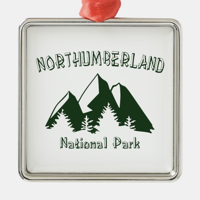 Northumberland National Park Metal Tree Decoration (Front)