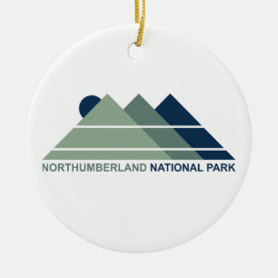 Northumberland National Park Mountain Sun Ceramic Tree Decoration