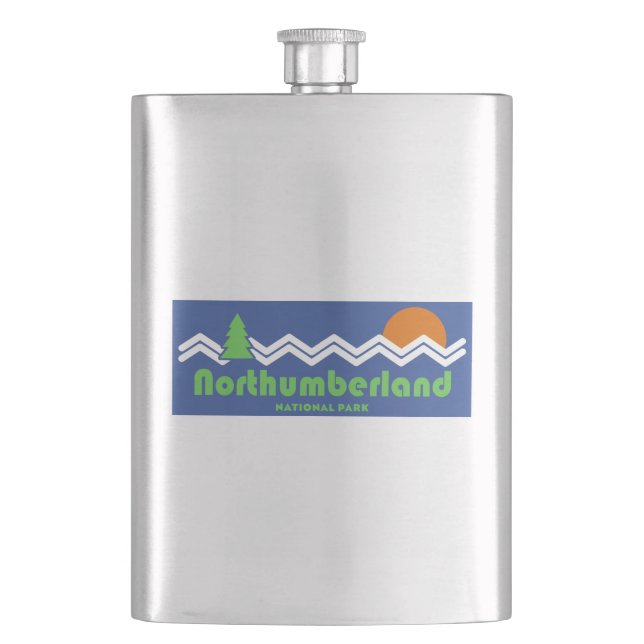 Northumberland National Park Retro Hip Flask (Front)