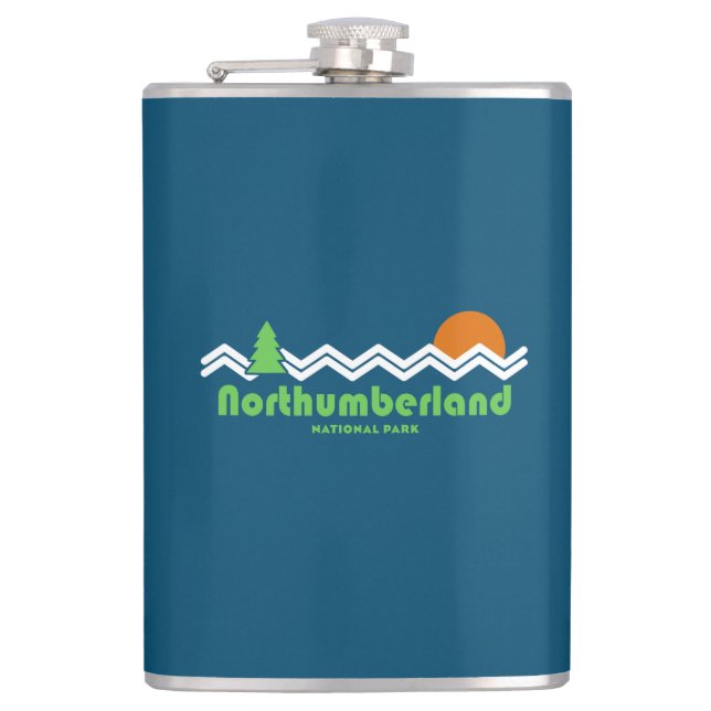 Northumberland National Park Retro Hip Flask (Front)