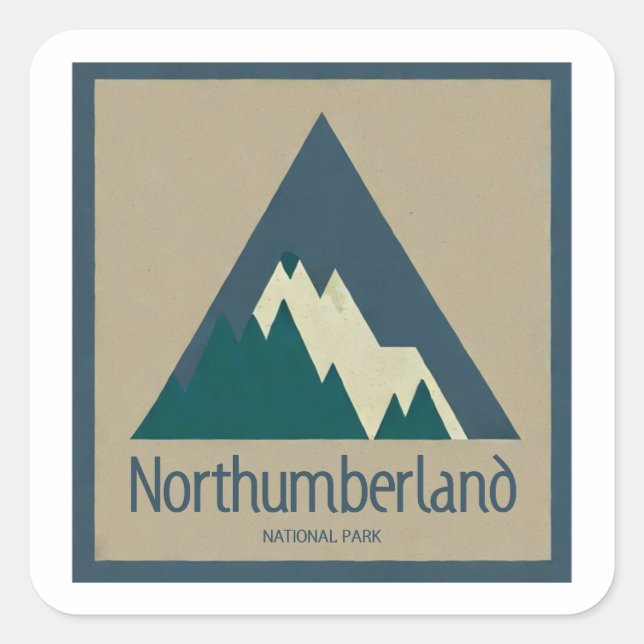 Northumberland National Park Rustic Square Sticker (Front)