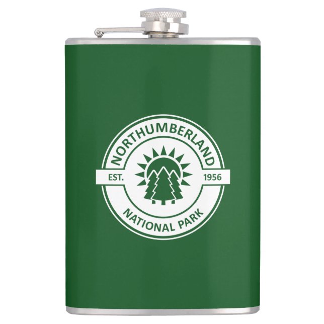 Northumberland National Park Sun Trees Hip Flask (Front)