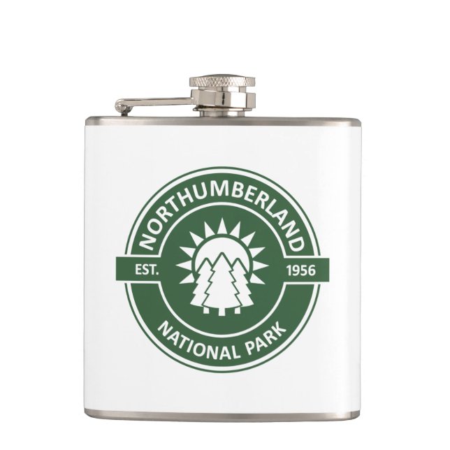 Northumberland National Park Sun Trees Hip Flask (Front)