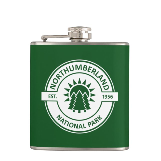 Northumberland National Park Sun Trees Hip Flask (Front)