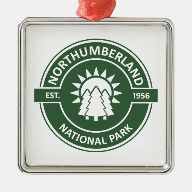 Northumberland National Park Sun Trees Metal Tree Decoration (Front)