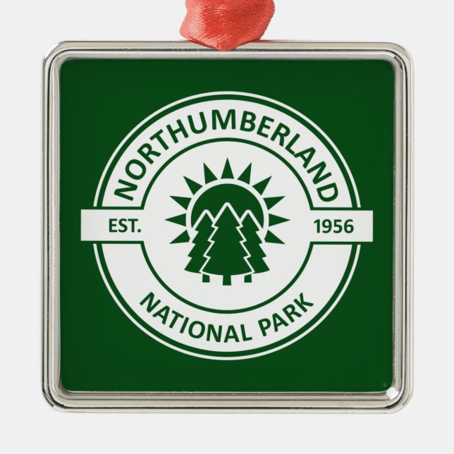 Northumberland National Park Sun Trees Metal Tree Decoration (Front)