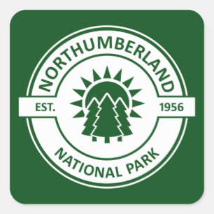 Northumberland National Park Sun Trees Square Sticker