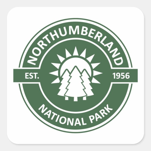 Northumberland National Park Sun Trees Square Sticker (Front)