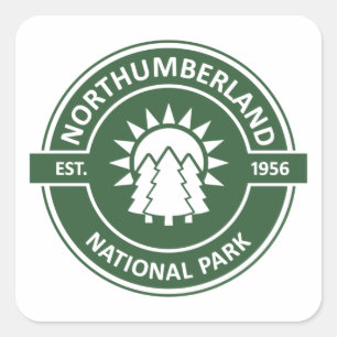 Northumberland National Park Sun Trees Square Sticker