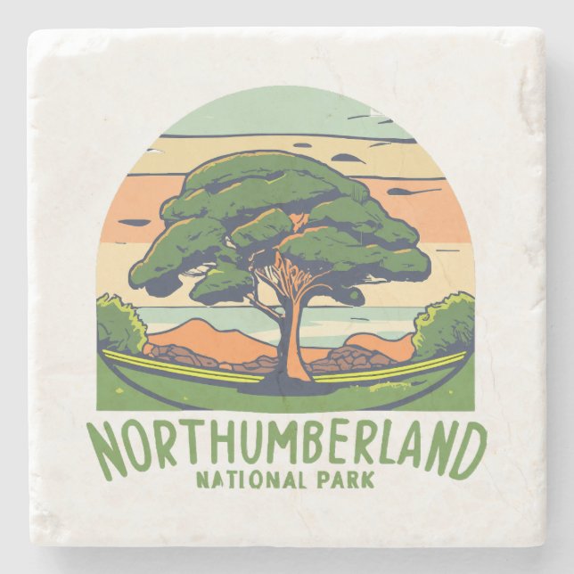 Northumberland National Park Sycamore Gap Tree Eng Stone Coaster (Front)