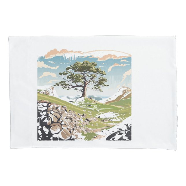 Northumberland National Park Sycamore Gap Tree Pillowcase (Front)