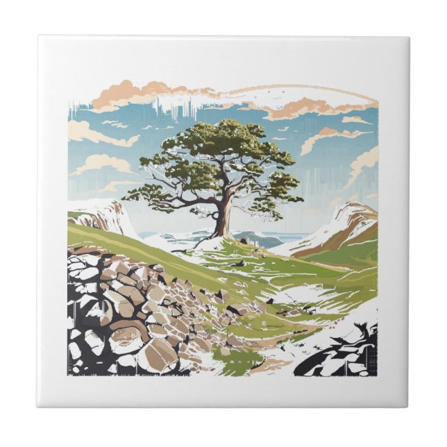 Northumberland National Park Sycamore Gap Tree Tile (Front)