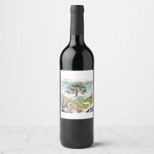 Northumberland National Park Sycamore Gap Tree Wine Label