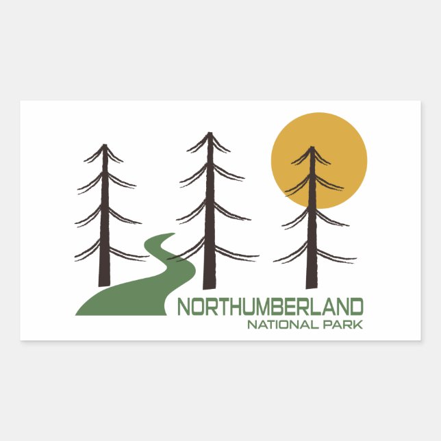 Northumberland National Park Trail Rectangular Sticker (Front)