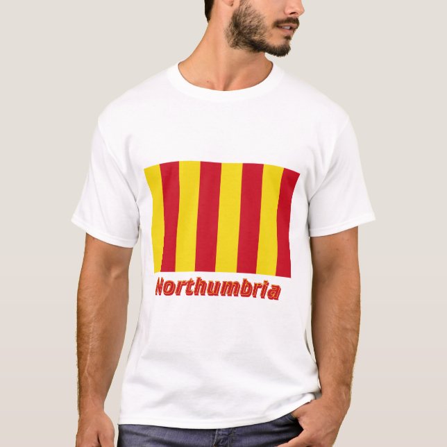 Northumbria Flag with Name T-Shirt (Front)