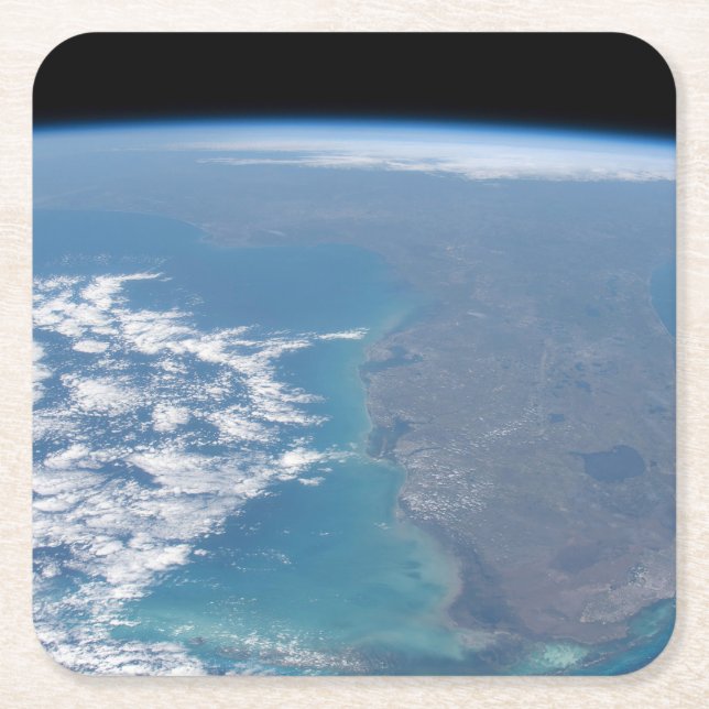 Northward The Florida Peninsula. Square Paper Coaster (Front)