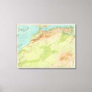 Northwest Africa with shipping routes Canvas Print
