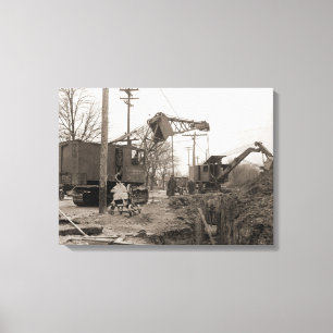 NORTHWEST CRANE AND SHOVEL CRANE OPERATOR VINTAGE CANVAS PRINT